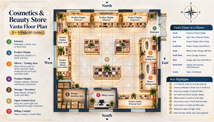 Cosmetics & Beauty Store Vastu Plan