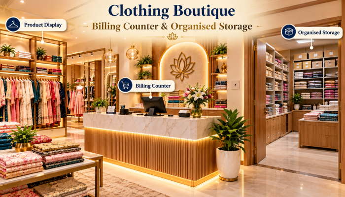 Elegant Clothing Boutique Interior Layout