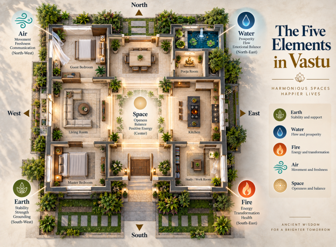 Vastu Purush Mandala and the Five Elements