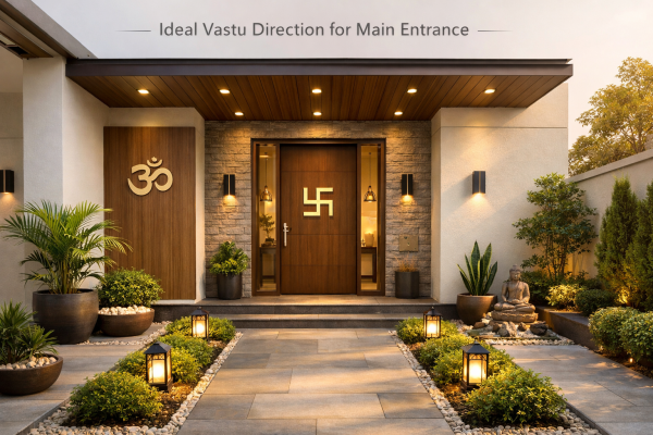 Vastu-inspired entrance with serene details